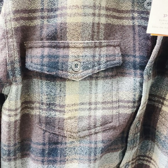 Prana Ryken Flannel Shacket/Shirt Brown Plaid (L) NWT - Picture 4 of 8